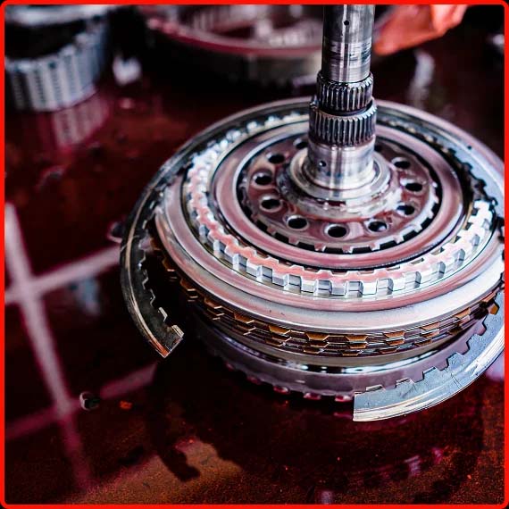 Close-up view of the internal components of a vehicle transmission at Shift Masters Transmissions in Phoenix AZ