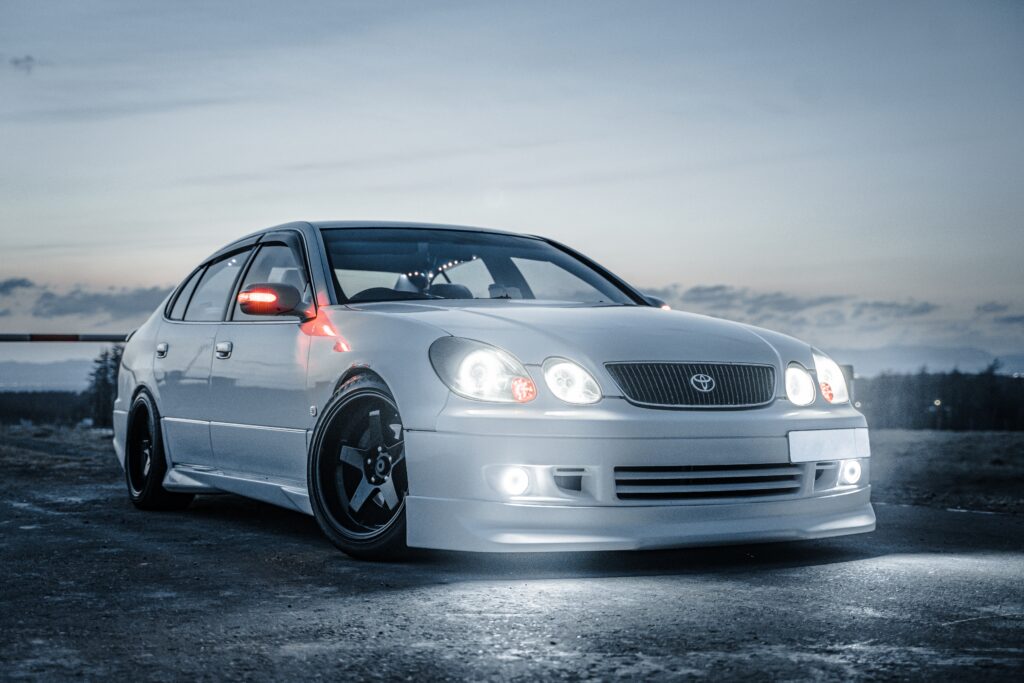 White Toyota sedan at Shift Masters Transmissions in Phoenix AZ for professional transmission repair, transmission rebuild, diagnostics, and maintenance.