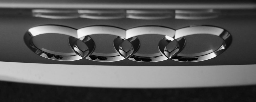 Top view of Audi front end with logo representing transmission service at Shift Masters Transmissions Phoenix Arizona